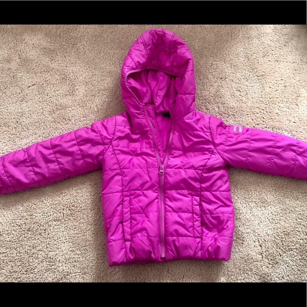 Girls GAP 5T Fuschia Pink Puffer Coat